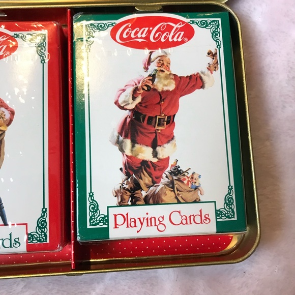 Coca-Cola Santa Claus Playing Cards in Tin - Picture 4 of 16